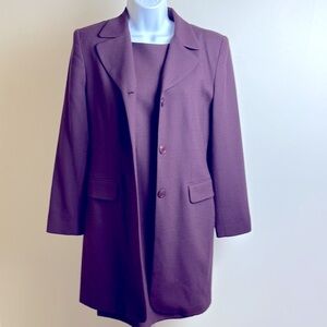 Ice Cube by Michael Dress Burgandy Wool Jacket Blazer Dress Sz 6 New Vintage 2pc